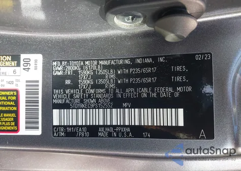 2023 Toyota Sienna Xle z USA, uszkodzony, nr VIN 5TDYRKEC9PS152552